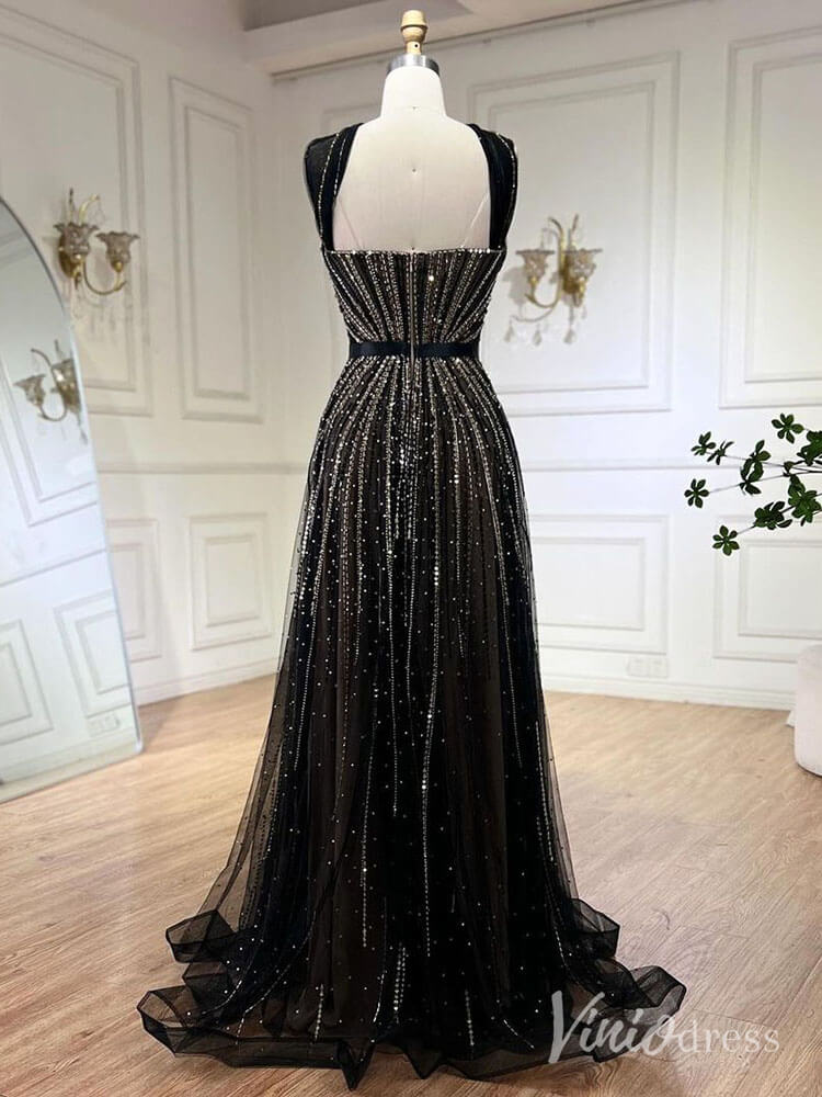 Beaded Halter Neck Prom Dresses Pageant Dress AD1240-Evening Dresses 2025 -Viniodress-Dusty Blue-US 2-