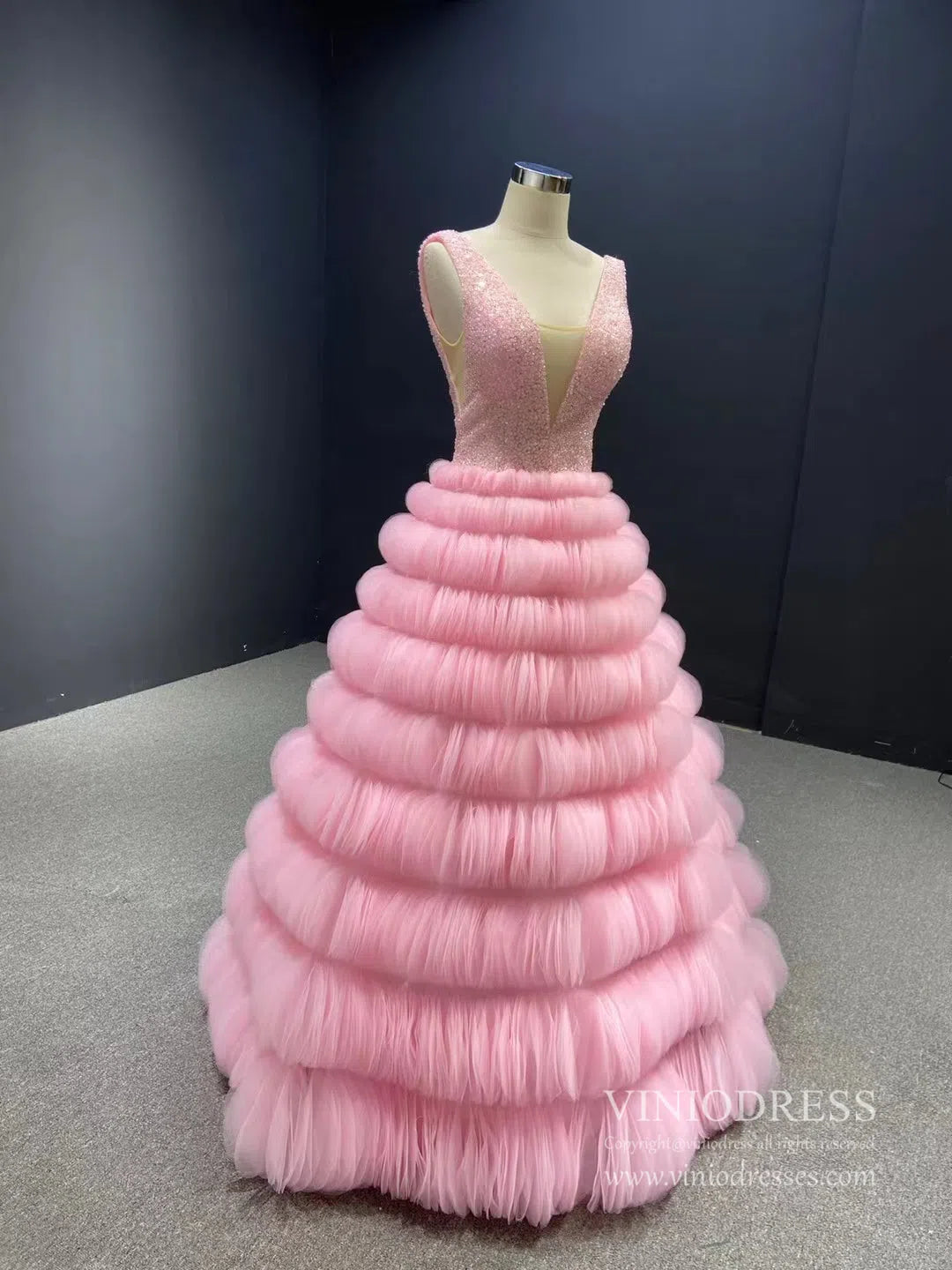 Beaded Haute Couture Prom Dresses Royal Blue Celebrity Ball Gowns viniodress-prom dresses 2025 -Viniodress-Royal Blue-Custom Size-