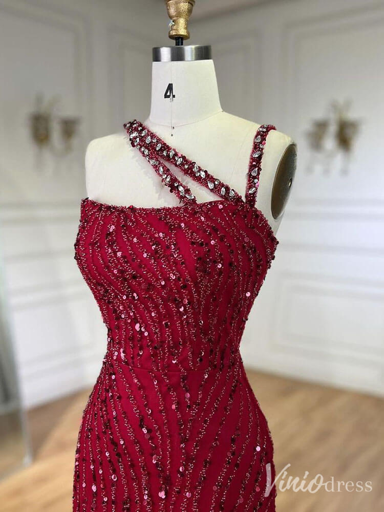 Beaded Lace Mermaid Prom Dresses Spaghetti Strap 20s Pageant Dress 20230-Evening Dresses 2025 -Viniodress-Green-US 2-