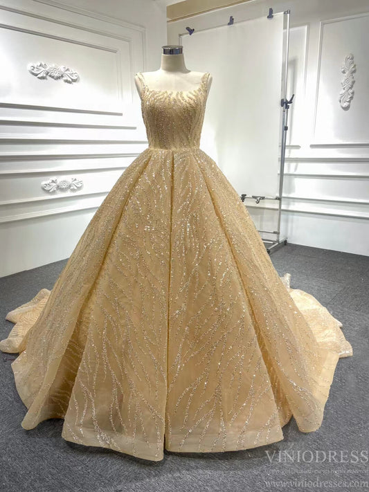 Beaded Light Blue Ball Gown Quince Dress 67331 viniodress-Quinceanera Dresses 2025 -Viniodress-Gold-Custom Size-