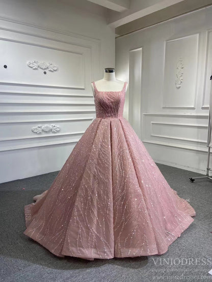 Beaded Light Blue Ball Gown Quince Dress 67331 viniodress-Quinceanera Dresses 2025 -Viniodress-Pink-Custom Size-