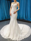 Beaded Mermaid Lace Wedding Dresses Sweetheart Bridal Dress VW1058