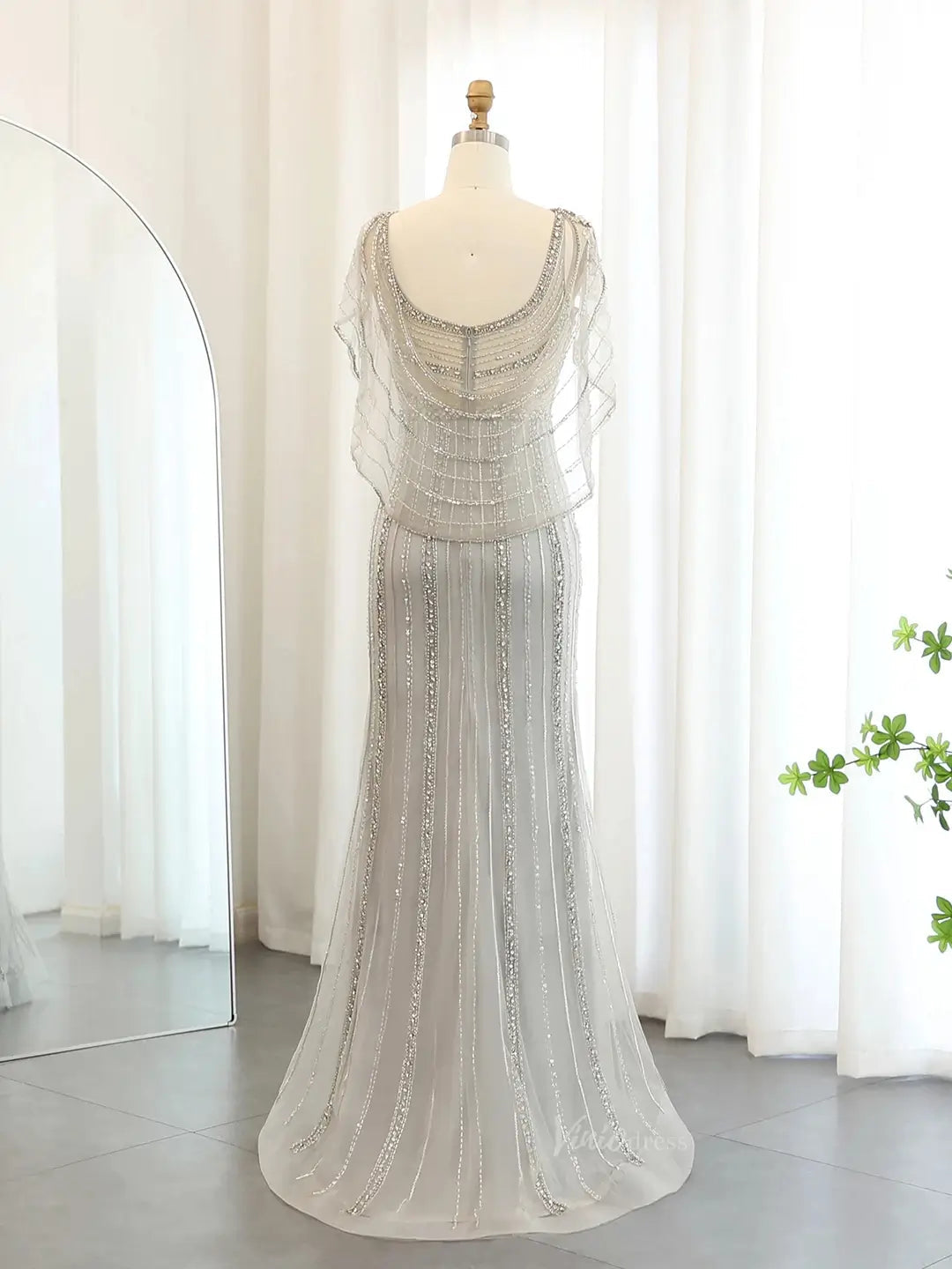 Beaded Mermaid Prom Dress Roaring 20s Formal Dress FD2382-Evening Dresses 2025 -Viniodress-Champagne-US 2-