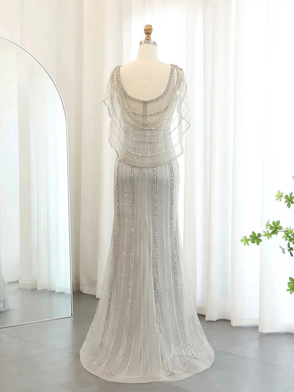 Beaded Mermaid Prom Dress Roaring 20s Formal Dress FD2382-Evening Dresses 2025 -Viniodress-Champagne-US 2-