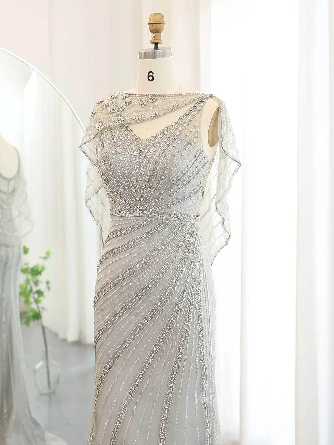 Beaded Mermaid Prom Dress Roaring 20s Formal Dress FD2382-Evening Dresses 2025 -Viniodress-Champagne-US 2-