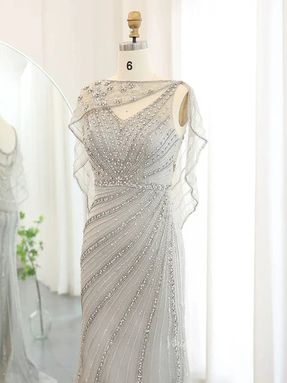 Beaded Mermaid Prom Dress Roaring 20s Formal Dress FD2382-Evening Dresses 2025 -Viniodress-Champagne-US 2-