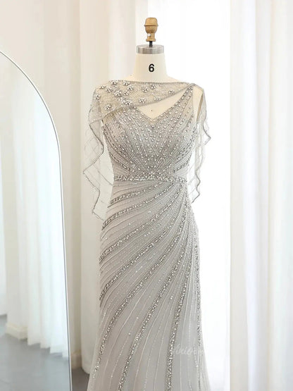 Beaded Mermaid Prom Dress Roaring 20s Formal Dress FD2382-Evening Dresses 2025 -Viniodress-Champagne-US 2-