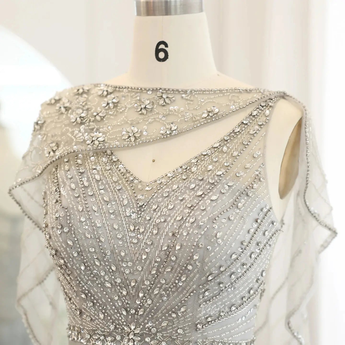Beaded Mermaid Prom Dress Roaring 20s Formal Dress FD2382-Evening Dresses 2025 -Viniodress-Champagne-US 2-