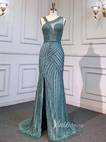 Beaded Mermaid Prom Dresses with Detachable Cape Evening Dress 20015-Evening Dresses 2025 -Viniodress-As Picture-US 2-