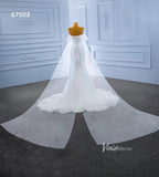 Beaded Mermaid Wedding Dress with Long Cape Sleeve 67503-wedding dresses-Viniodress-Viniodress