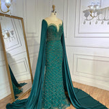 Beaded Navy Blue Mother of the Bride Dress Extra Long Cape Sleeve Evening Dresses 20054-prom dresses-Viniodress-Viniodress