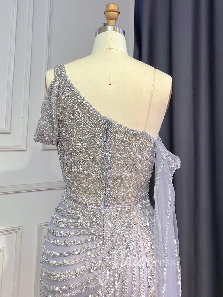 Beaded Prom Dressses Watteau Train Cape Pageant Evening Dress 20002-Evening Dresses 2025 -Viniodress-As Picture-US 2-