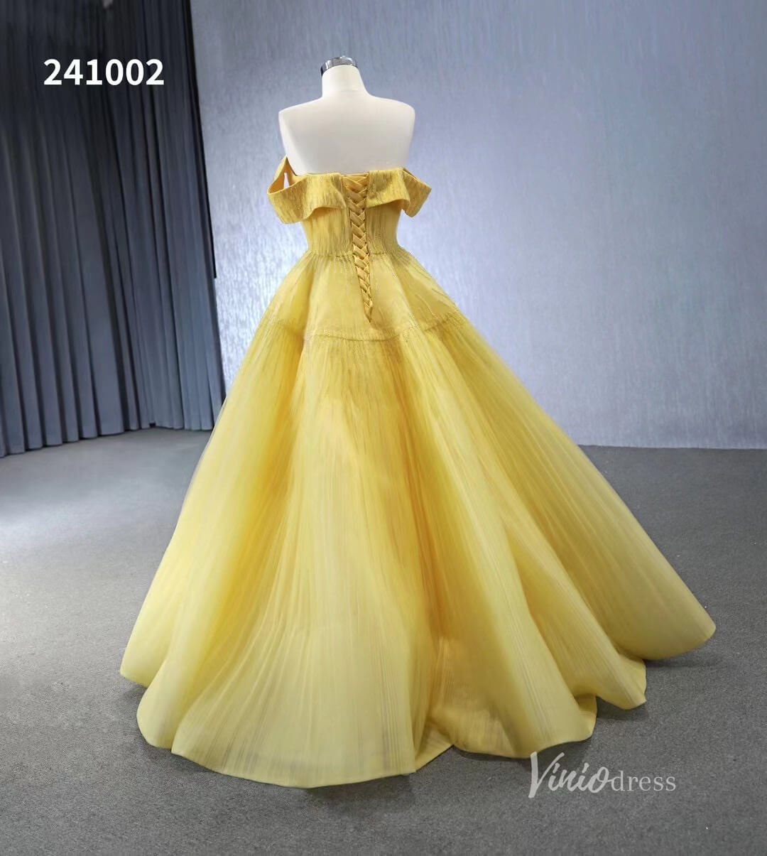 Beaded Ruched Prom Dress Off the Shoulder Wedding Gown 241002-Quinceanera Dresses 2025 -Viniodress-Pink-Custom Size-