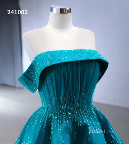 Beaded Ruched Prom Dress Off the Shoulder Wedding Gown 241002-Quinceanera Dresses 2025 -Viniodress-Pink-Custom Size-