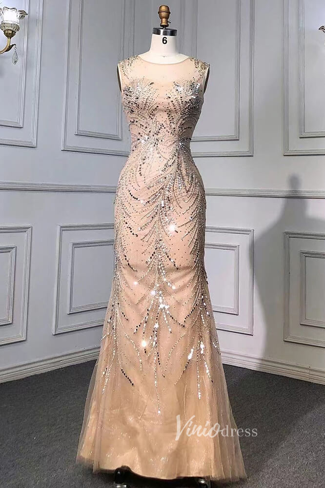 Beaded Sage Evening Dresses Removable Cape Sleeve Prom Dress FD3018-Evening Dresses 2025 -Viniodress-Sage-US 2-