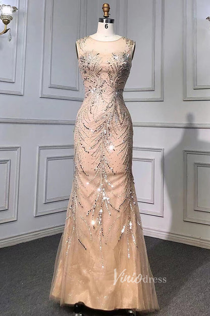 Beaded Sage Evening Dresses Removable Cape Sleeve Prom Dress FD3018-Evening Dresses 2025 -Viniodress-Sage-US 2-