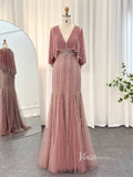 Beaded Sheath Cape Sleeve Prom Dresses Mother of the Bride Dress AD1176