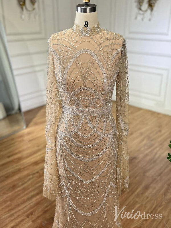 Long Sleeves Prom Dress With Beading   cg11255 main image 0