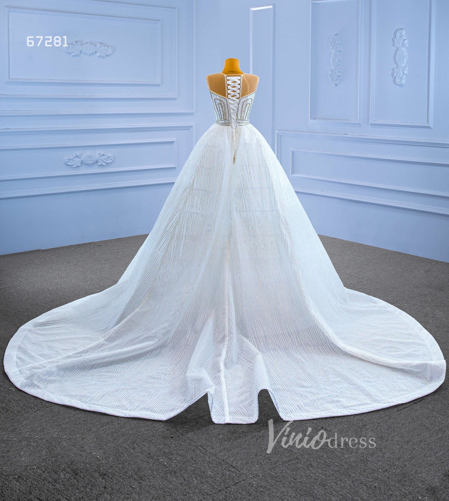 Beaded Sheath Wedding Dress with Overskirt 67281-wedding dresses 2025 -Viniodress-Ivory-Custom Size-