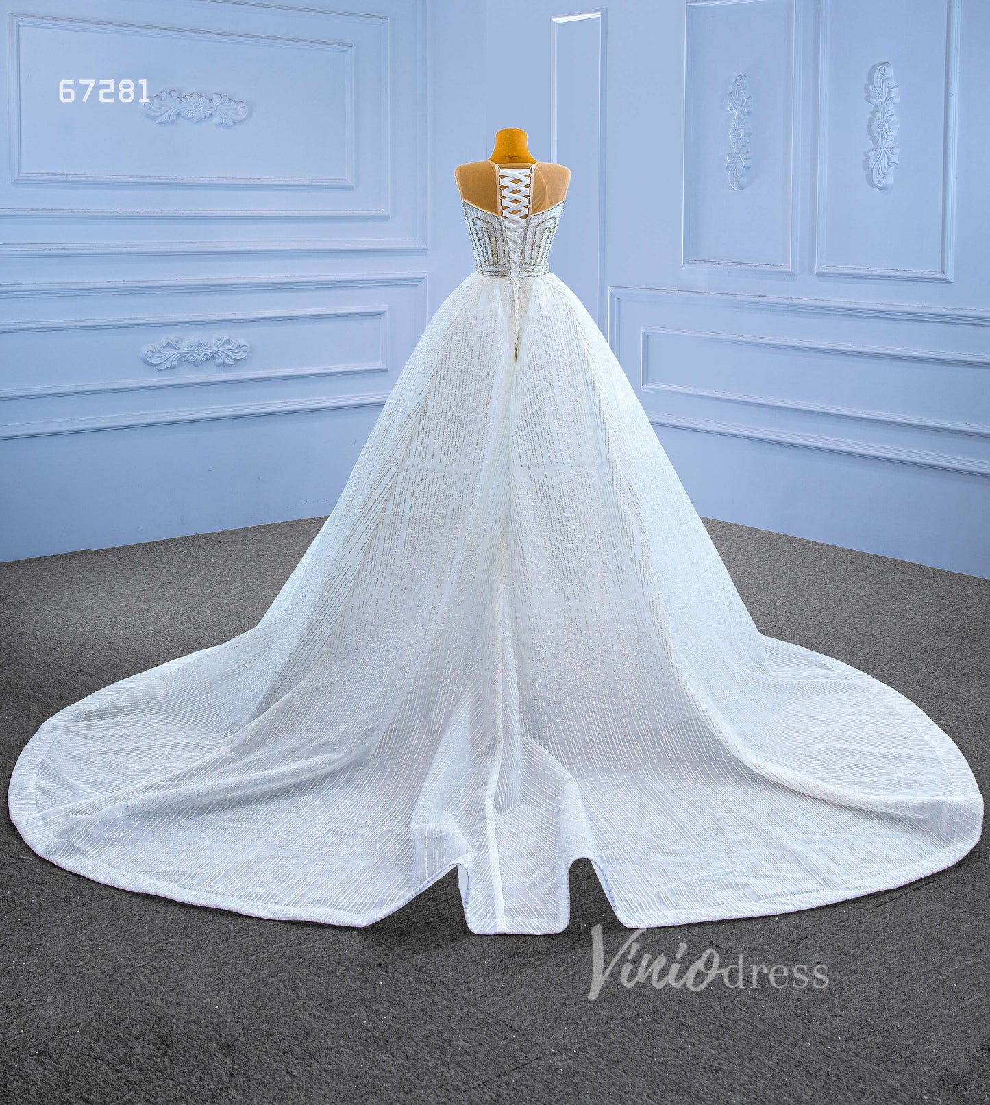 Beaded Sheath Wedding Dress with Overskirt 67281-wedding dresses-Viniodress-Viniodress