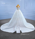 Beaded Sheath Wedding Dress with Overskirt 67281-wedding dresses-Viniodress-Viniodress