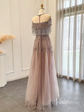 Beaded String Evening Dresses Blush Pink Mother of the Bride Dress AD1159-prom dresses-Viniodress-Viniodress