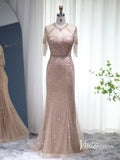 Beaded String Mermaid Evening Dresses Cap Sleeve Mother of the Bride Dress AD1167