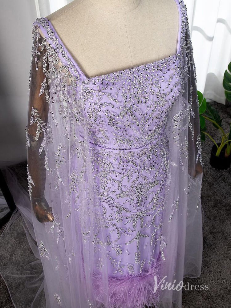 Beaded Tea-Length Evening Dresses Extra Long Sleeve Mother of the Bride Dresses AD1126-Evening Dresses 2025 -Viniodress-Pink-US 2-