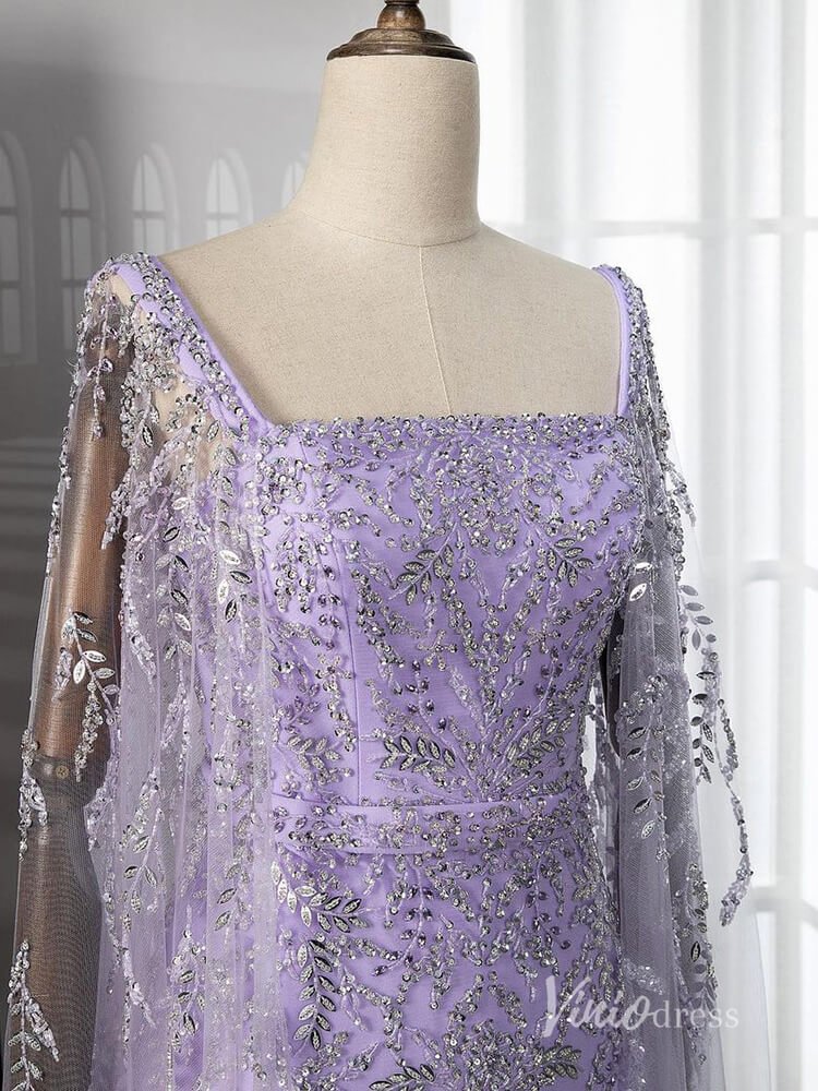 Beaded Tea-Length Evening Dresses Extra Long Sleeve Mother of the Bride Dresses AD1126-Evening Dresses 2025 -Viniodress-Pink-US 2-