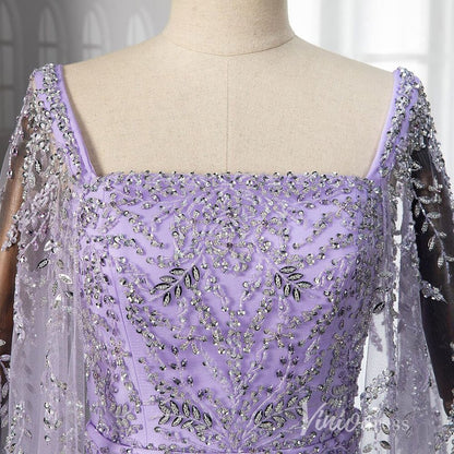 Beaded Tea-Length Evening Dresses Extra Long Sleeve Mother of the Bride Dresses AD1126-Evening Dresses 2025 -Viniodress-Pink-US 2-