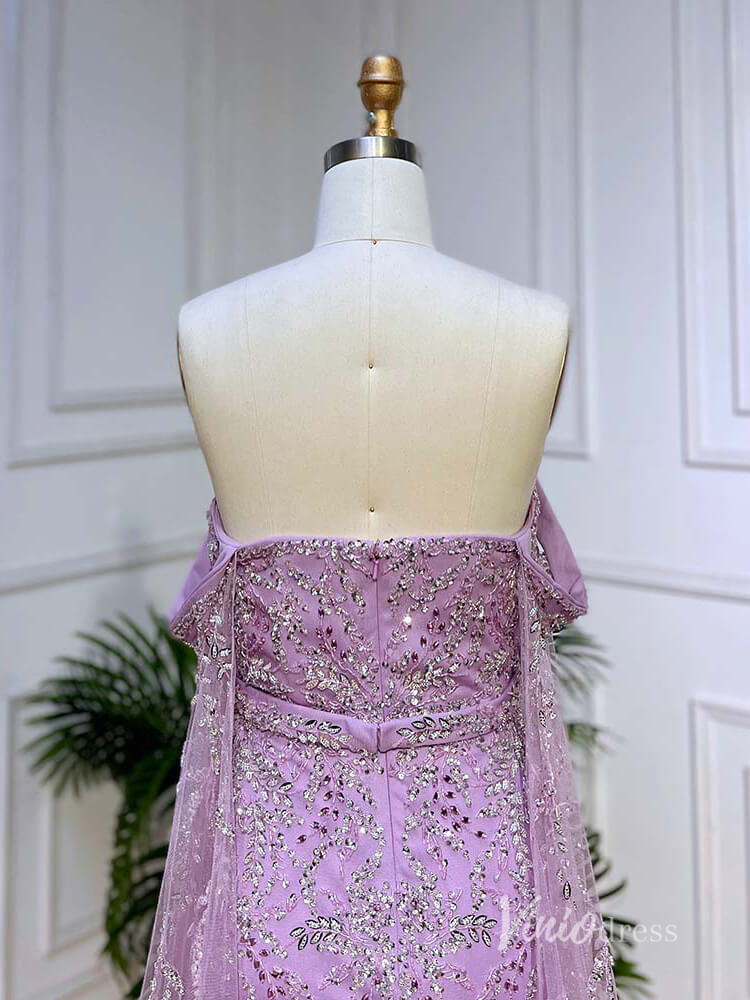 Beaded Tea-Length Evening Dresses Extra Long Sleeve Mother of the Bride Dresses AD1126-Evening Dresses 2025 -Viniodress-Pink-US 2-