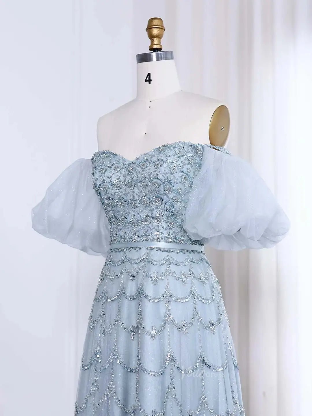 Beaded Vintage Prom Dresses Off the Shoulder A-line Formal Dresses BD009-Evening Dresses 2025 -Viniodress-Champagne-US 2-