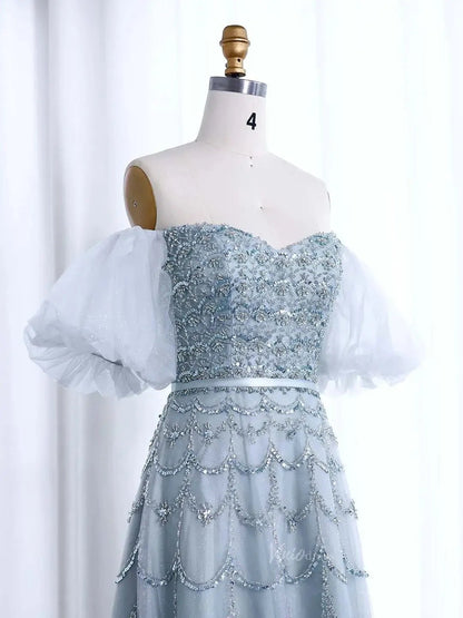 Beaded Vintage Prom Dresses Off the Shoulder A-line Formal Dresses BD009-Evening Dresses 2025 -Viniodress-Champagne-US 2-