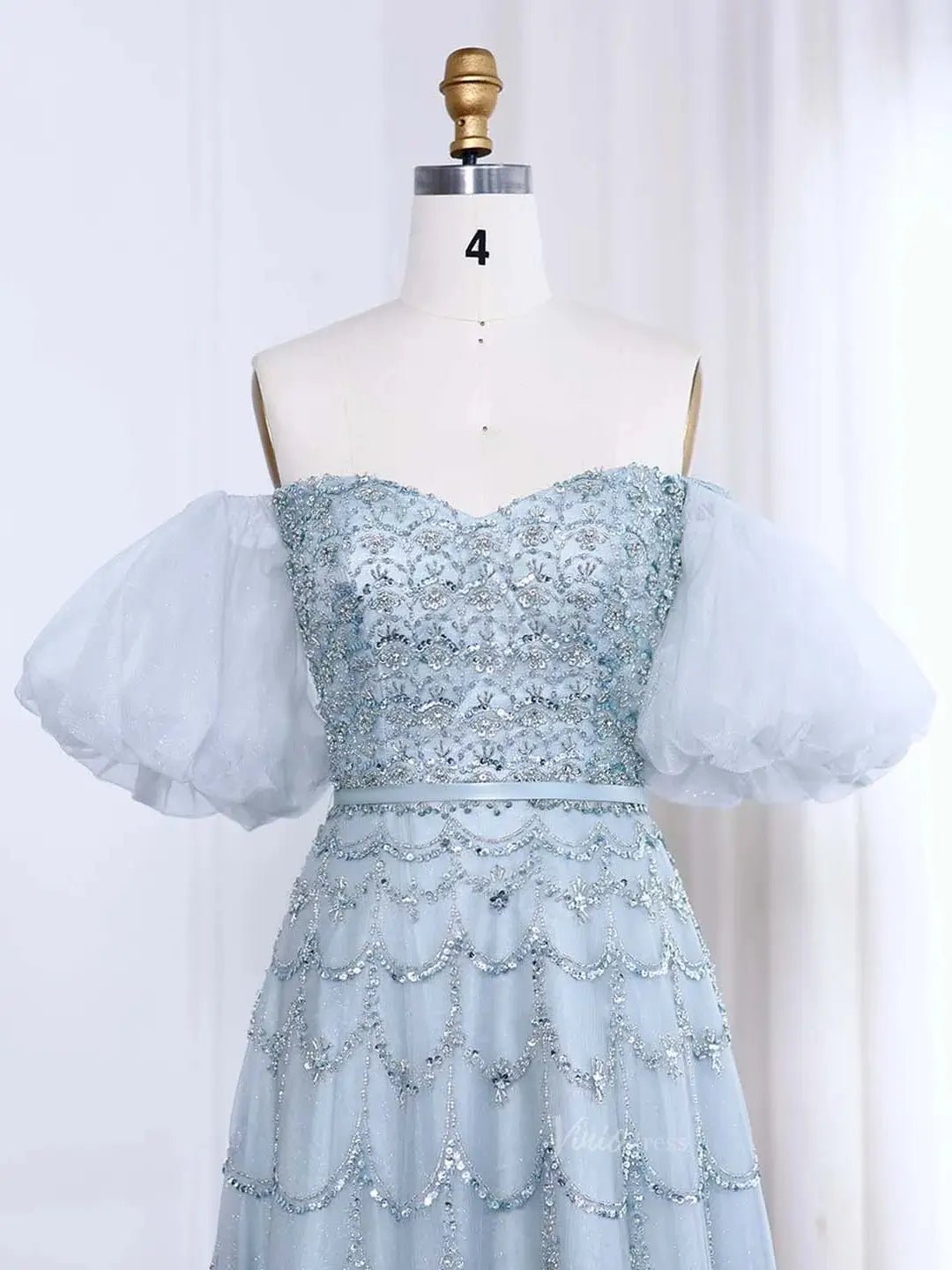 Beaded Vintage Prom Dresses Off the Shoulder A-line Formal Dresses BD009-Evening Dresses 2025 -Viniodress-Champagne-US 2-