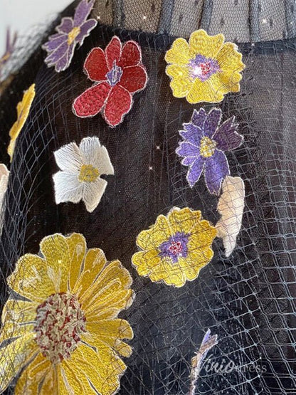 Black Floral Lace Applique Prom Dresses Spaghetti Strap Formal Dress AD1116-prom dresses 2025 -Viniodress-Black-Custom Size-