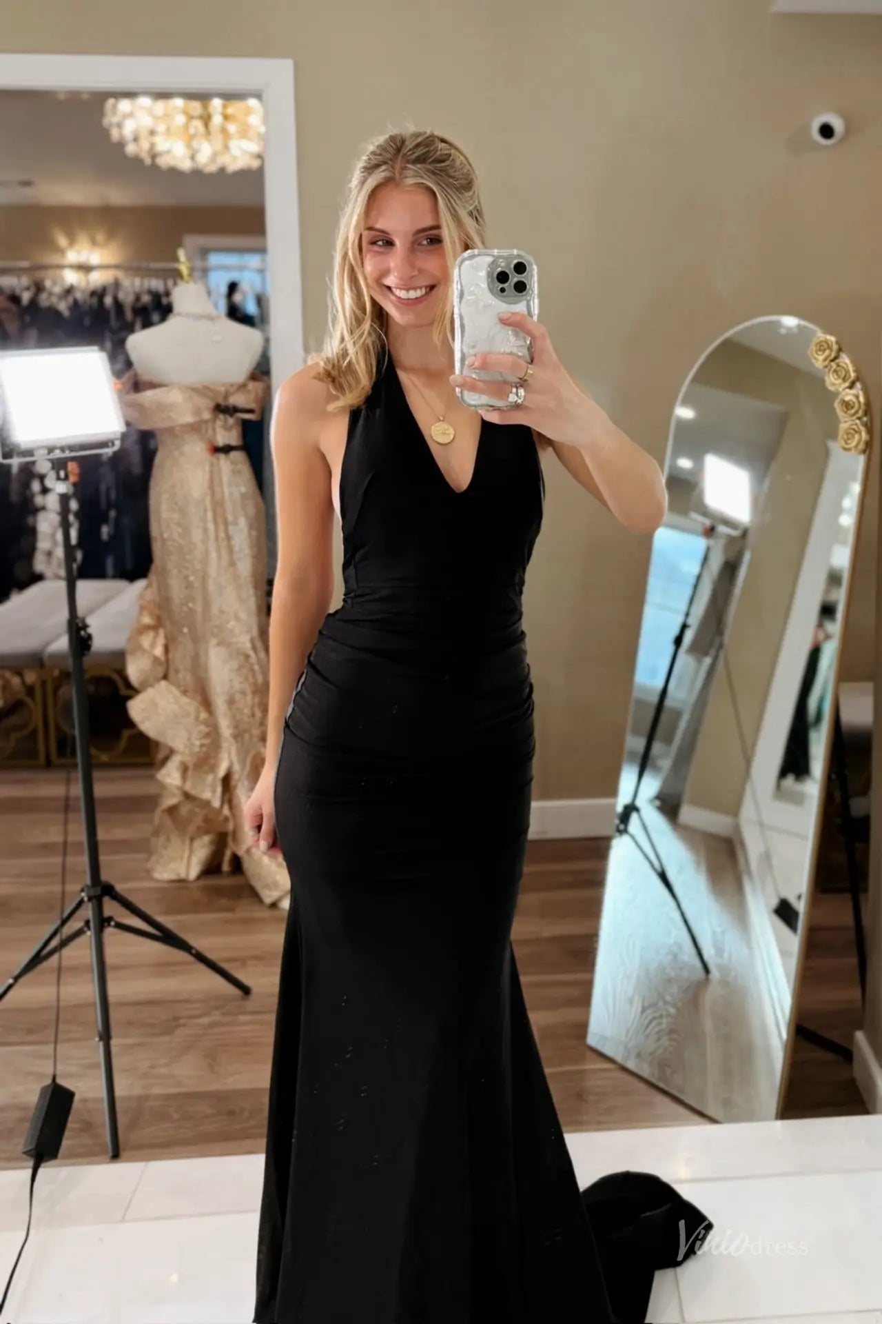 SS389-prom dresses 2026-Viniodress-Black-Custom Size – Add Measurements in Cart-