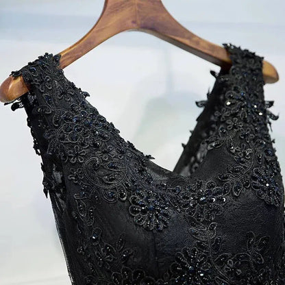 Black Lace Homecoming Dresses Short Party Dress SD1076-Homecoming Dresses 2025 -Viniodress-Black-Custom Size-