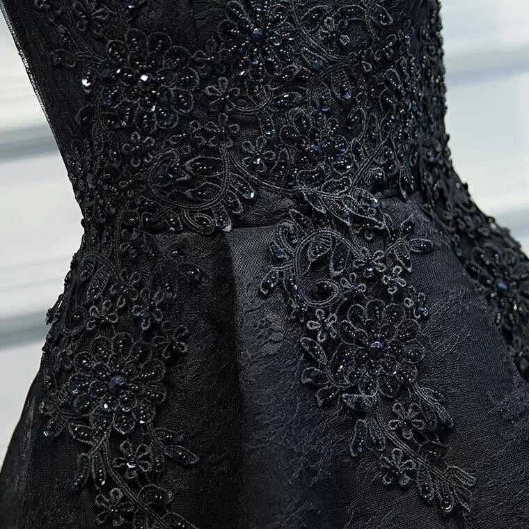 Black Lace Homecoming Dresses Short Party Dress SD1076-Homecoming Dresses 2025 -Viniodress-Black-Custom Size-