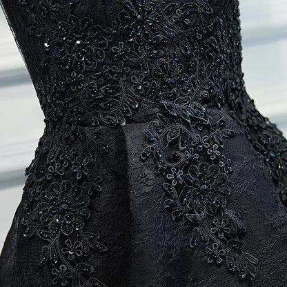Black Lace Homecoming Dresses Short Party Dress SD1076-Homecoming Dresses 2025 -Viniodress-Black-Custom Size-