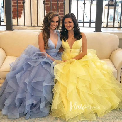 Black Layered Prom Dresses Dotted Tulle Junior Ball Gown FD2140-prom dresses 2025 -Viniodress-Black-Custom Size-