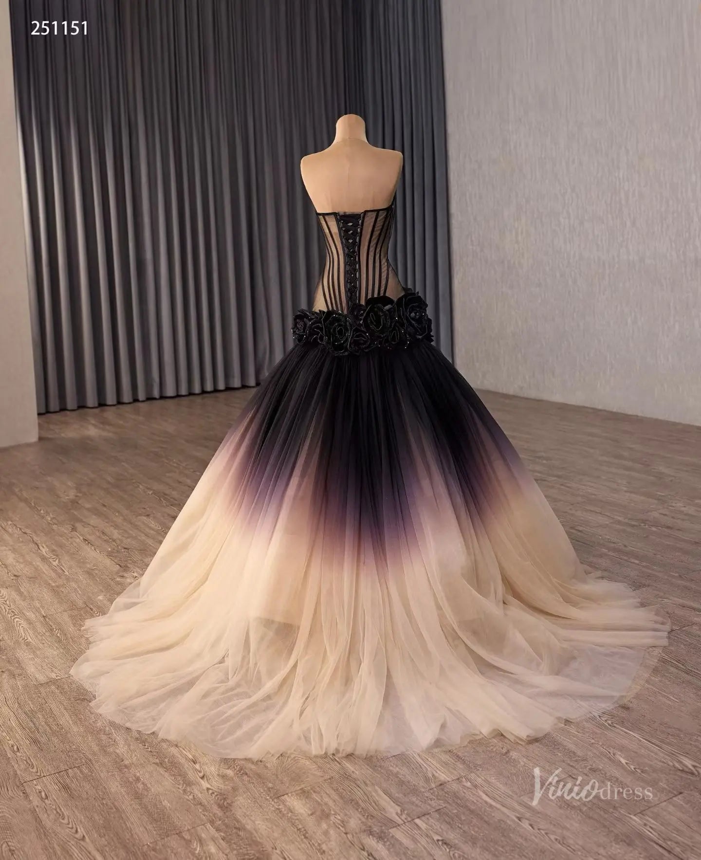 251151 50cm black wedding-wedding dresses 2026-Viniodress-Black-Custom Size – Add Measurements in Cart-