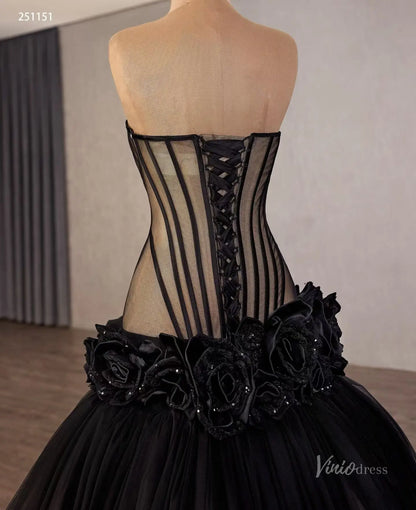 251151 50cm black wedding-wedding dresses 2026-Viniodress-Black-Custom Size – Add Measurements in Cart-