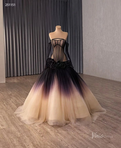 251151 50cm black wedding-wedding dresses 2026-Viniodress-Black-Custom Size – Add Measurements in Cart-