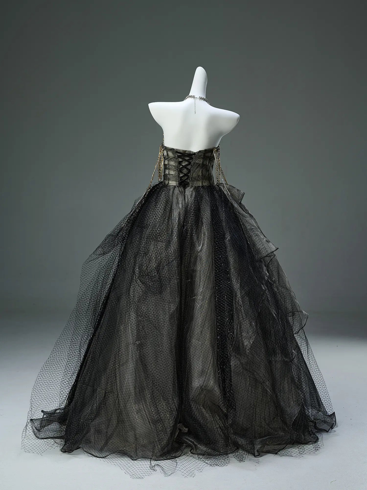 Black Pleated Tulle Prom Dresses with Sweetheart Neckline & Sheer Boned Bodice - CQ0127-Couture Gown 2025 -Viniodress-Black-Custom Size-