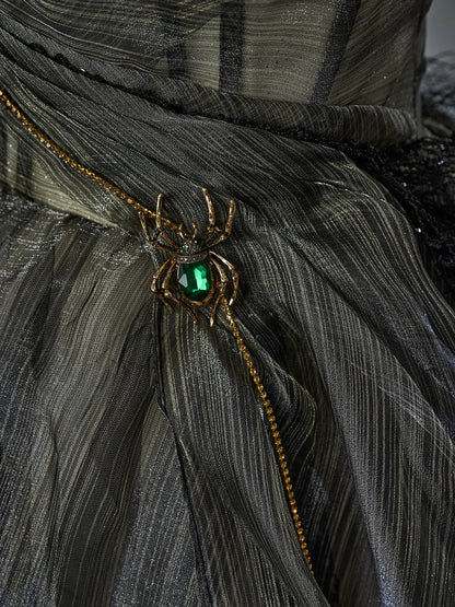 Black Pleated Tulle Prom Dresses with Sweetheart Neckline & Sheer Boned Bodice - CQ0127-Couture Gown 2025 -Viniodress-Black-Custom Size-