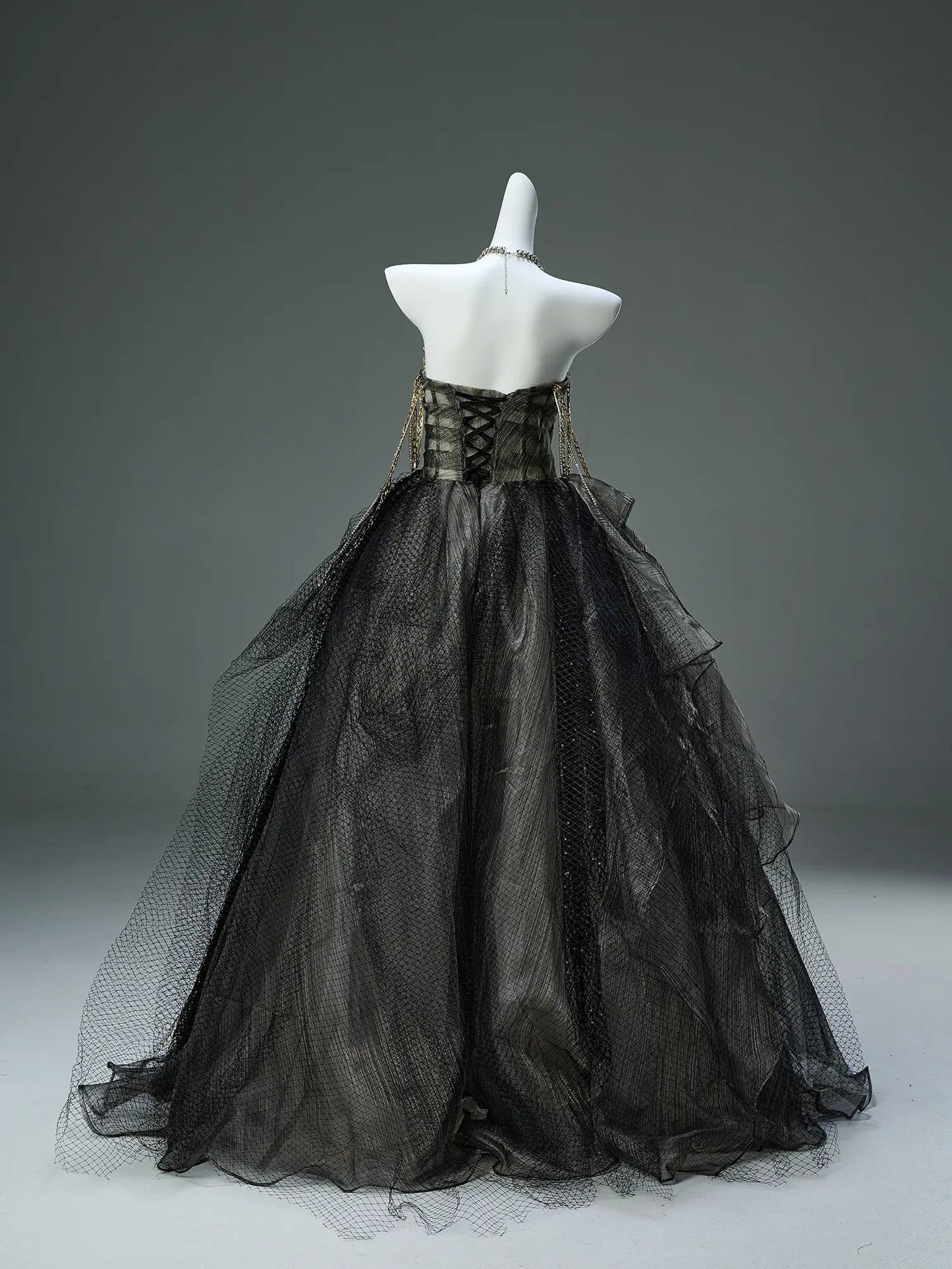 Black Pleated Tulle Prom Dresses with Sweetheart Neckline & Sheer Boned Bodice - CQ0127 - ViniodressCouture GownBlackCustom Size - Formal Dresses - Ball Gowns