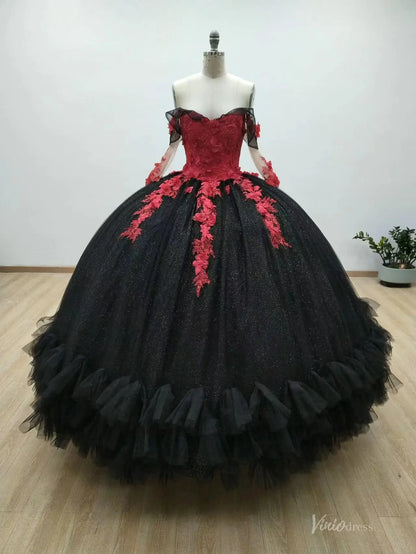 QC013-Quinceanera Dresses 2026-Viniodress-Black-Custom Size – Add Measurements in Cart-