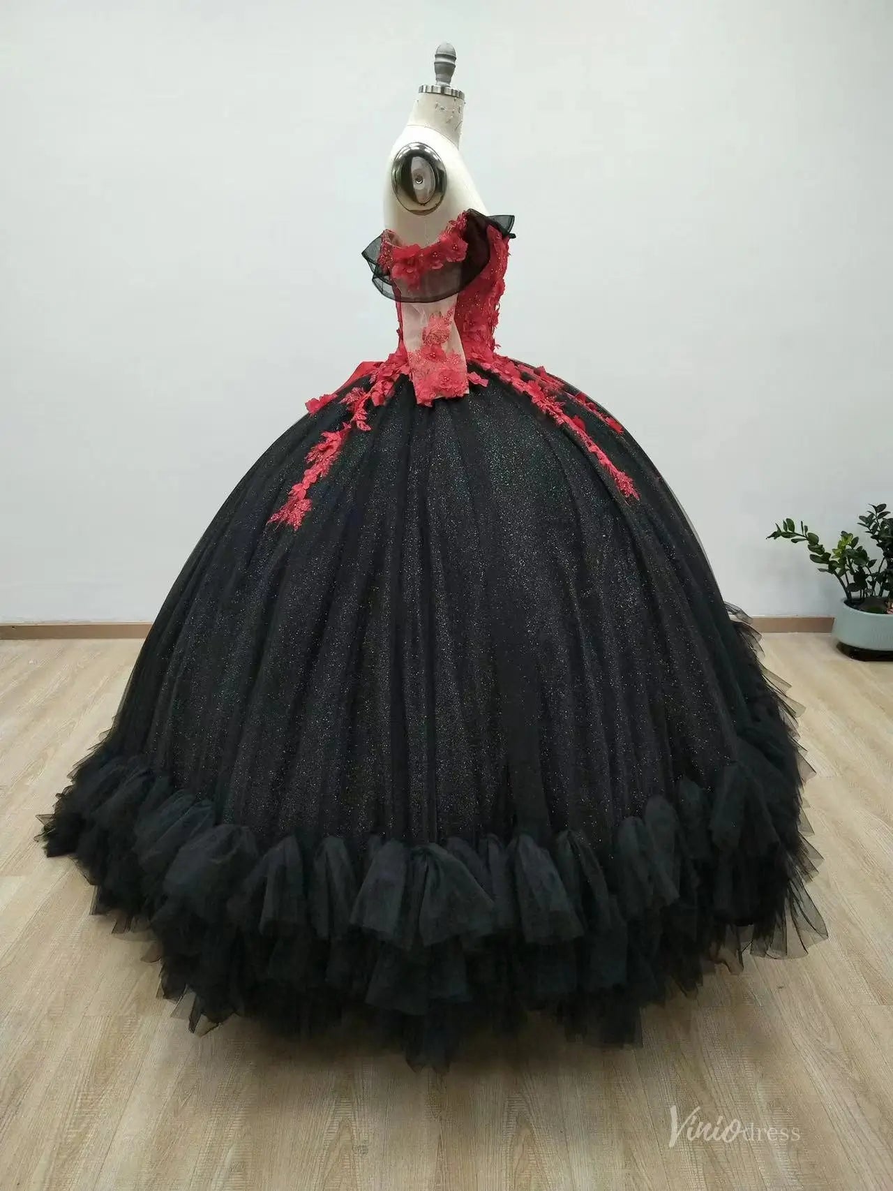 QC013-Quinceanera Dresses 2026-Viniodress-Black-Custom Size – Add Measurements in Cart-