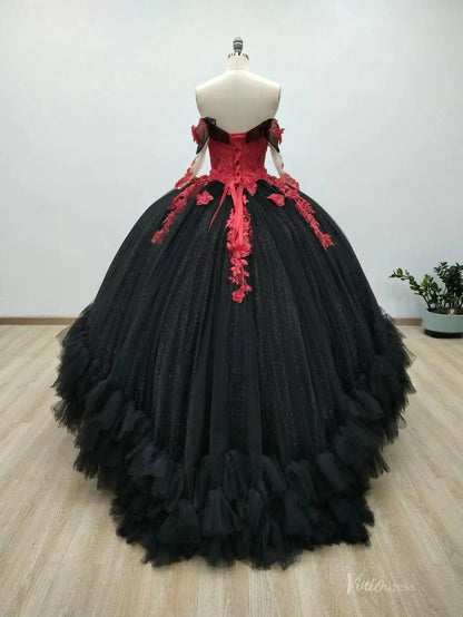 QC013-Quinceanera Dresses 2026-Viniodress-Black-Custom Size – Add Measurements in Cart-