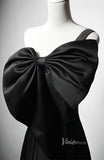 Black Satin Bow Tie Cheap Prom Dresses Strapless Formal Dress AD1218-prom dresses-Viniodress-Viniodress